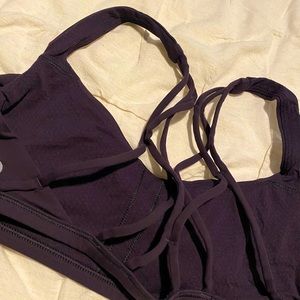 Deep purple strappy Lululemon sports bra